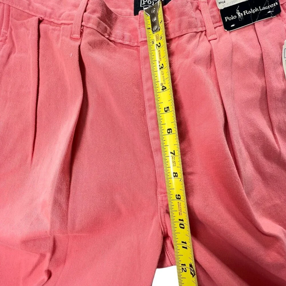 NWT Vtg Polo Ralph Lauren Mens Pleated Jeans 32x36 Retro Coral Pink Cotton USA - Picture 12 of 14